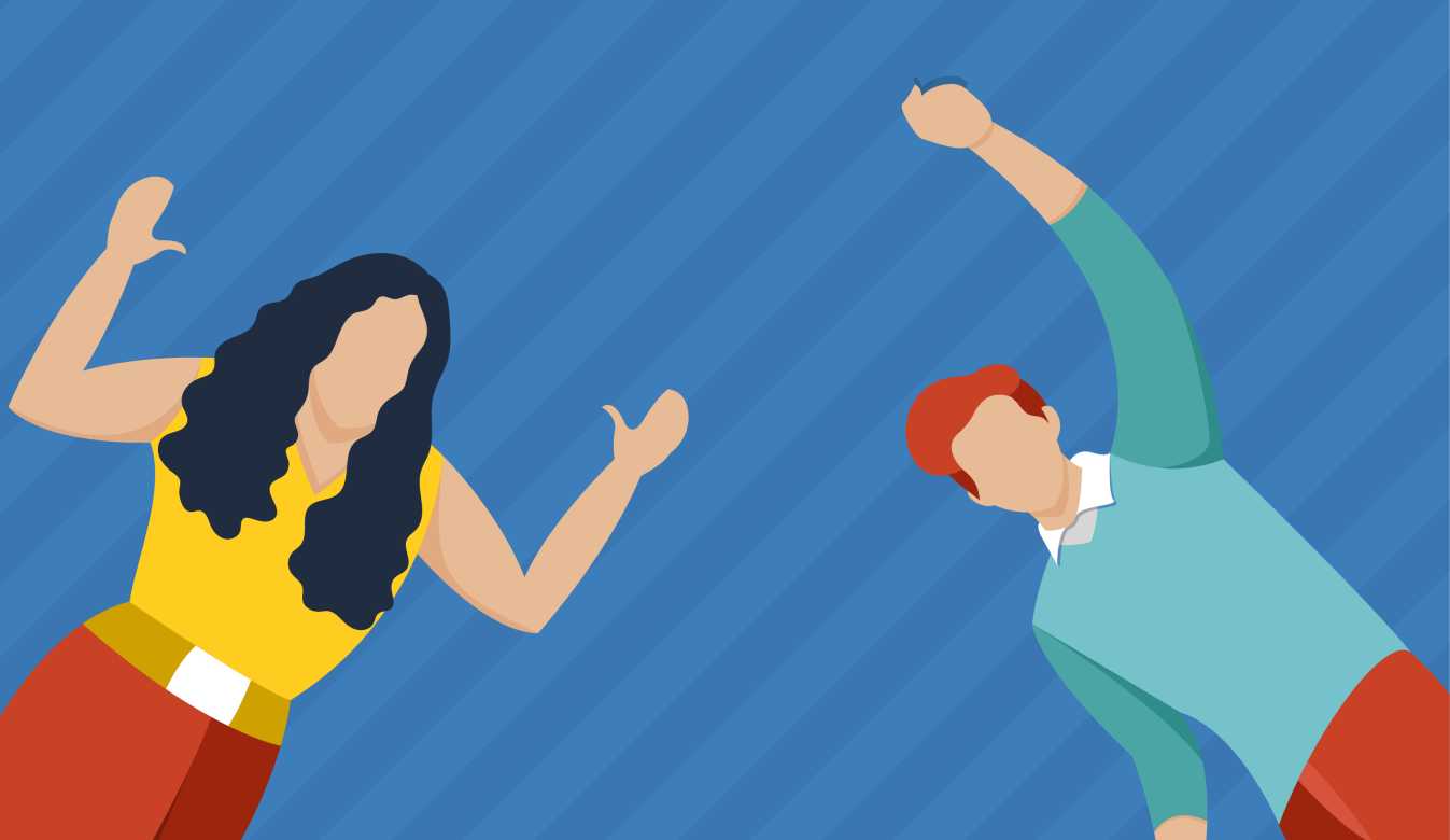 Diverse characters on blue background vector